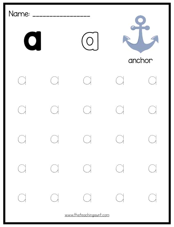 Lowercase Letters Tracing Worksheets Set 1 The Teaching Aunt