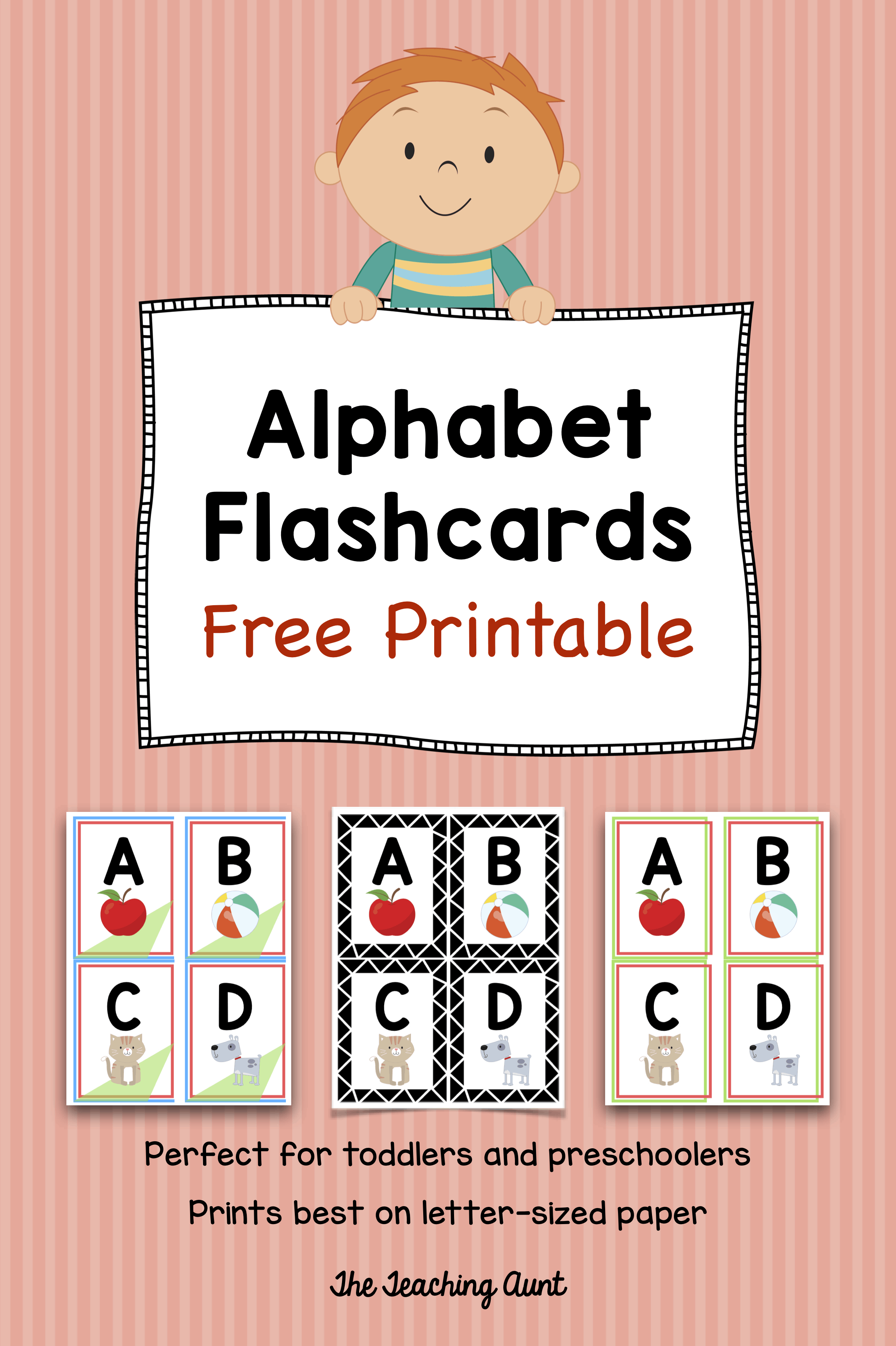 Green text laminated Alphabet Flash Cards Preschool educational learning activ 