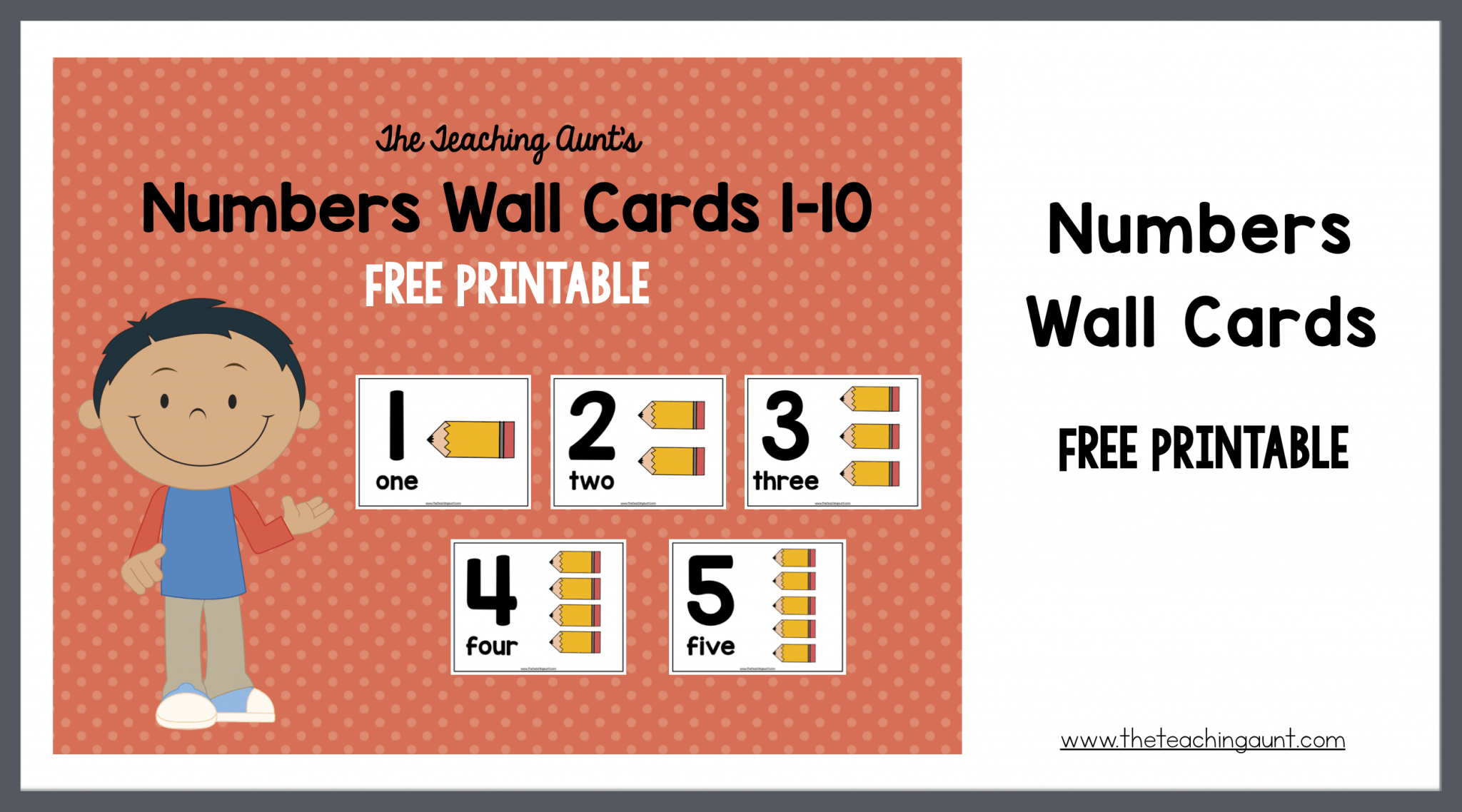 Number Wall Cards for Preschoolers The Teaching Aunt