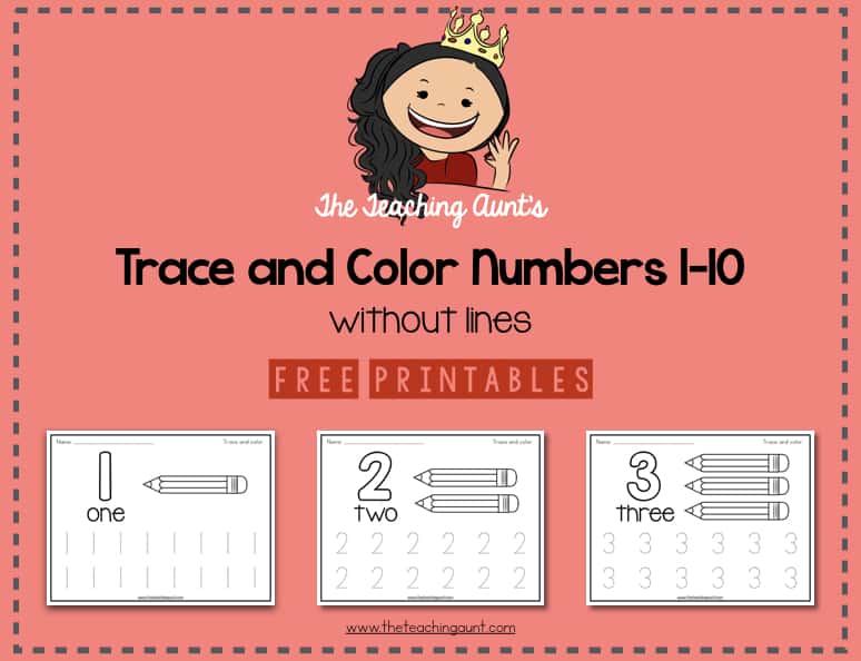 Trace and Color Number Pages Free Printable