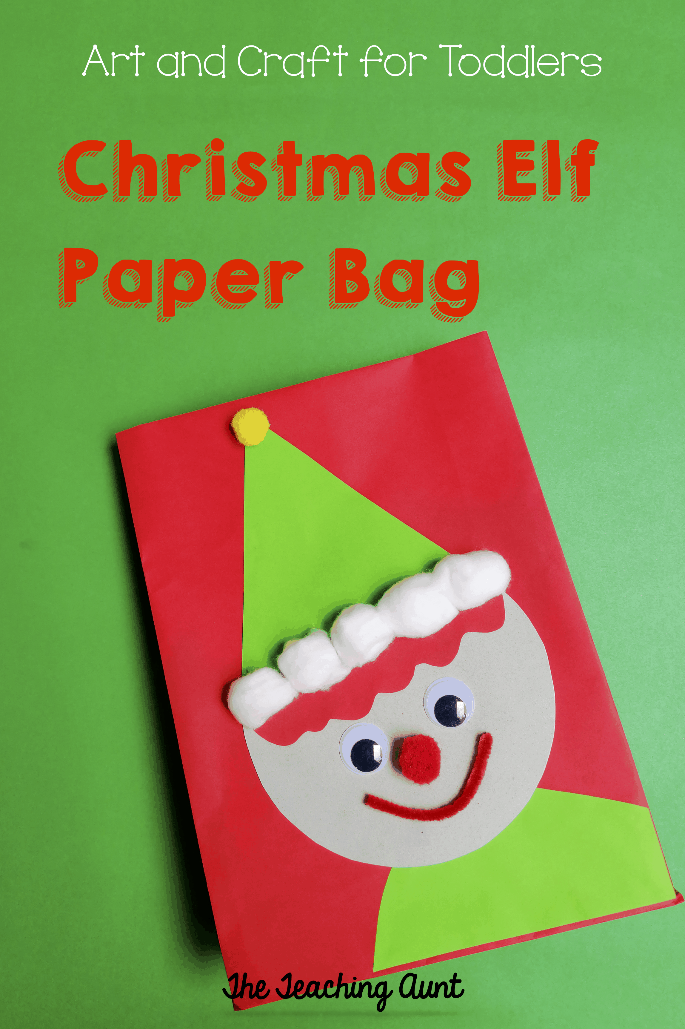 Christmas Elf Paper Bag Art and Craft for Toddlers