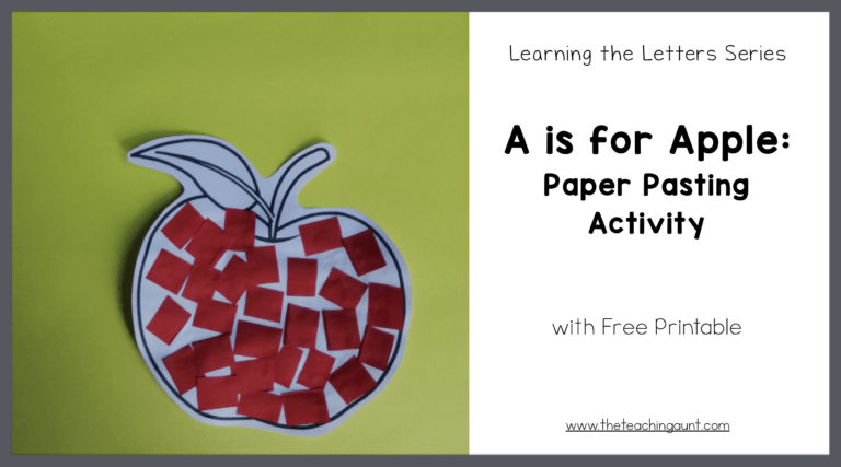 A is for Apple Paper Pasting Activity with Free Printable