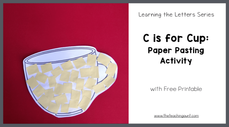 C is for Cup: Paper Pasting Activity from The Teaching Aunt