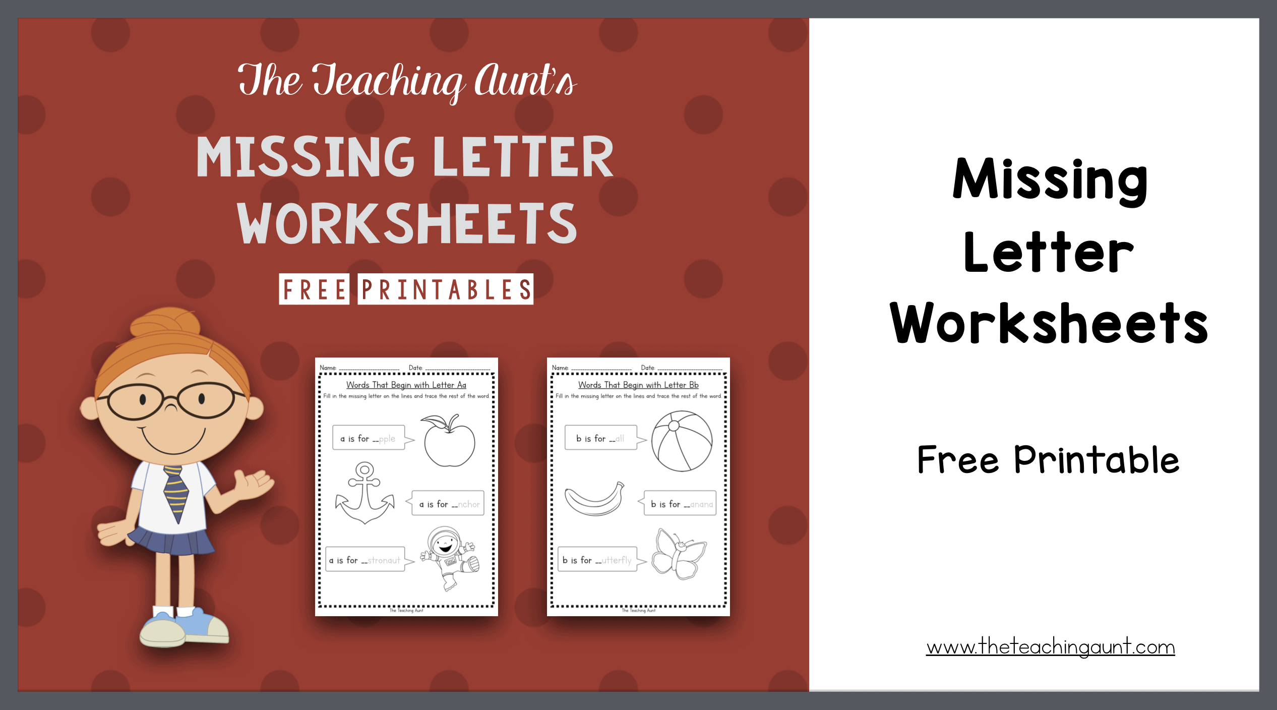 Missing Beginning Letter Worksheets Free Printable from The Teaching Aunt
