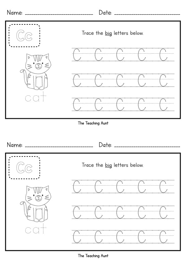 Uppercase Letters Tracing Worksheets