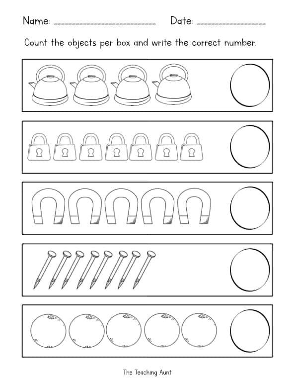 Counting Objects Worksheets The Teaching Aunt