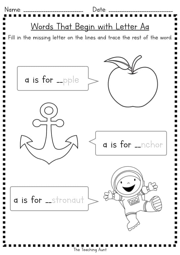 Free Alphabet Worksheets