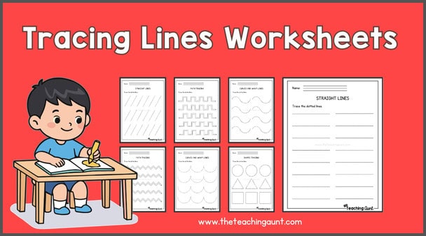 Free tracing lines worksheets for preschool and kindergarten pre-writing skills