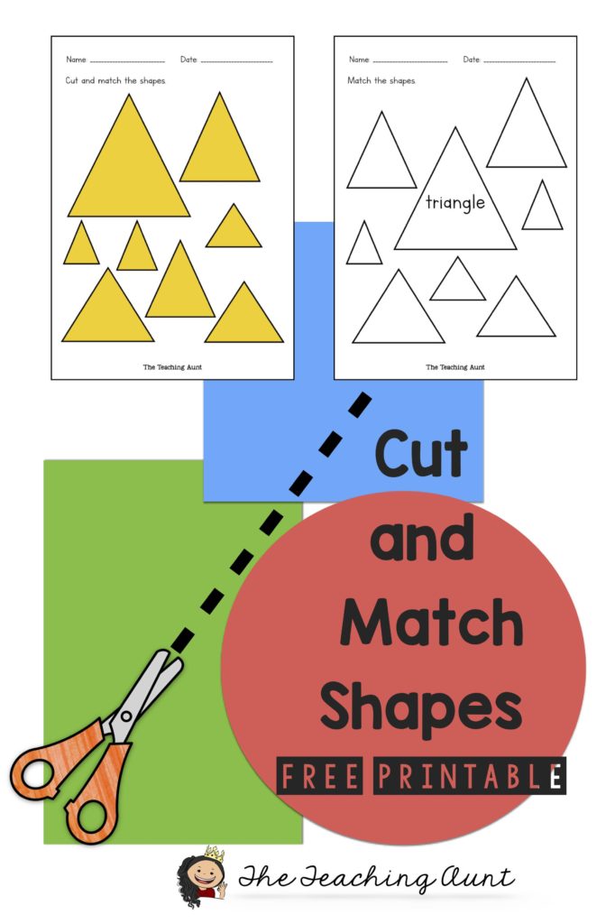 Cut and Match Shapes Worksheets Free Printable