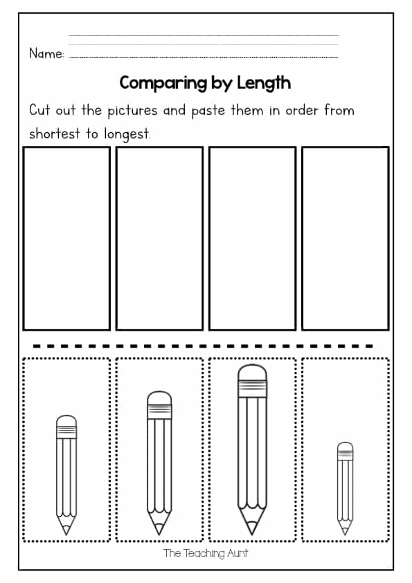 Free Comparing Lengths Worksheets