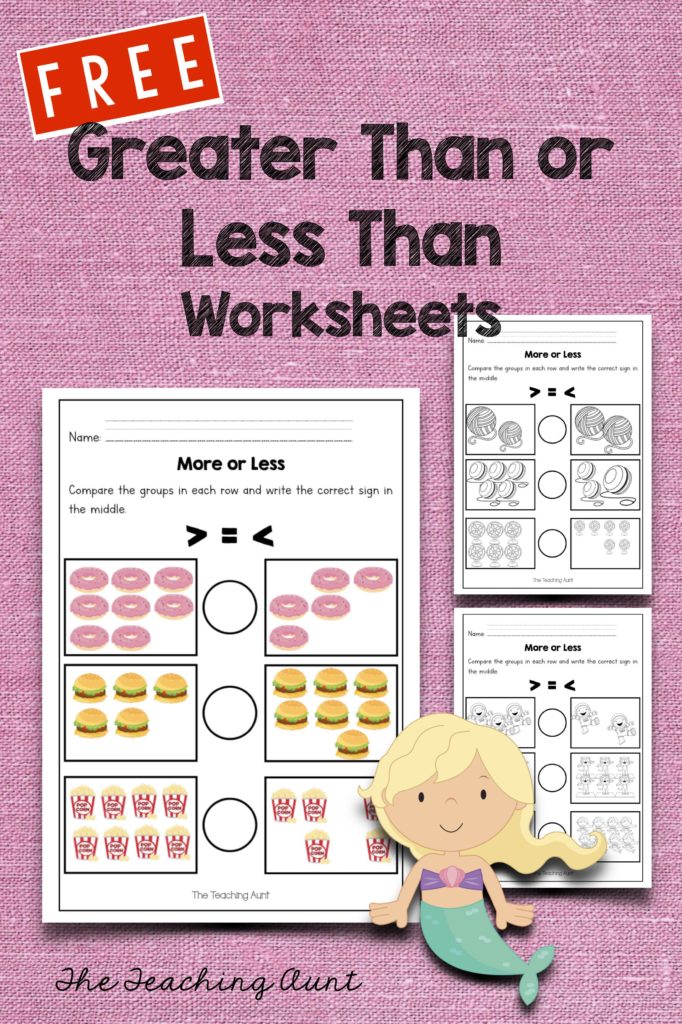 More or Less Worksheets Free Printable