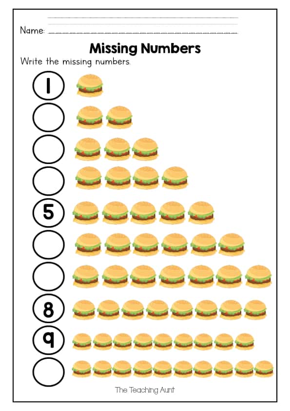Free Count and Write Numbers Worksheets