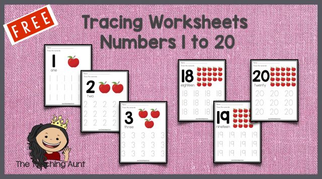 Free Writing Numbers 1 to 20 Worksheets - The Teaching Aunt