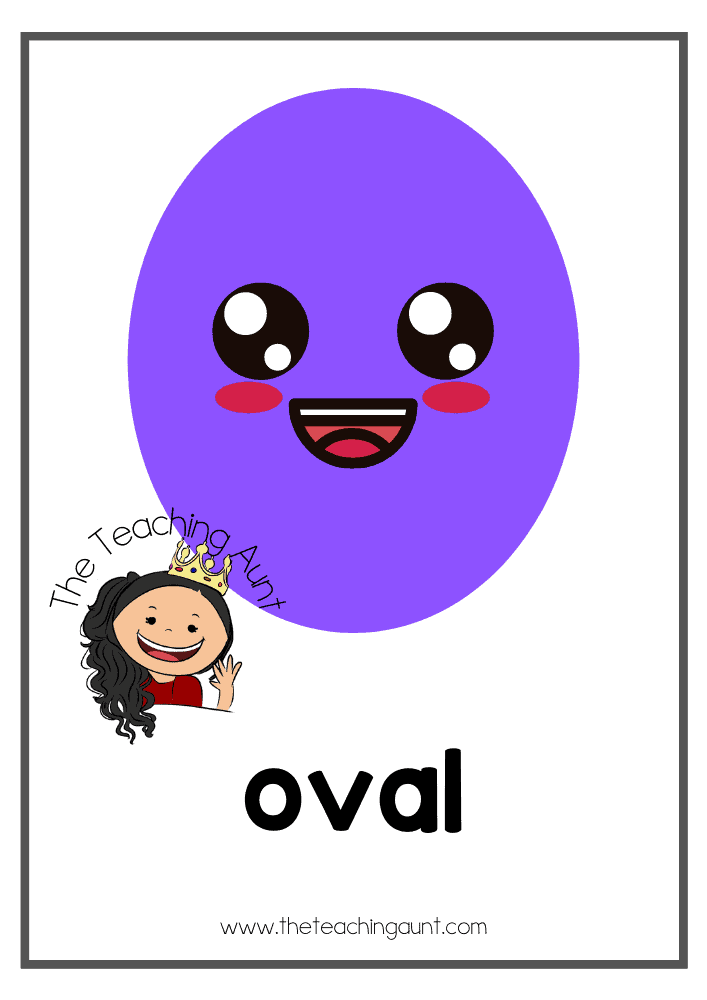 Oval- Free Shapes Flashcards PDF from The Teaching Aunt