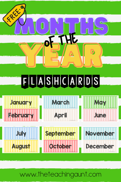 Free Months of the Year Flashcards from The Teaching Aunt