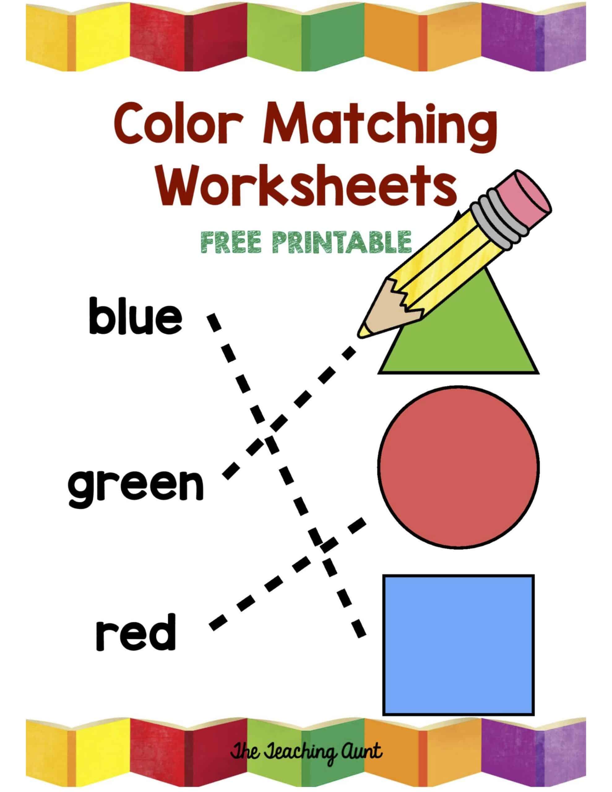 Color Matching Worksheets Free Printable