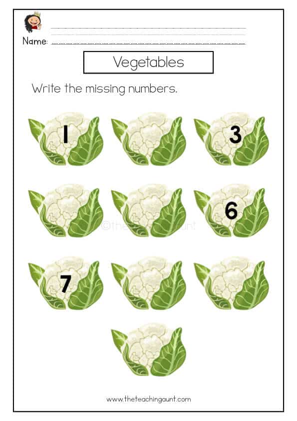 Write the Missing Number Worksheet