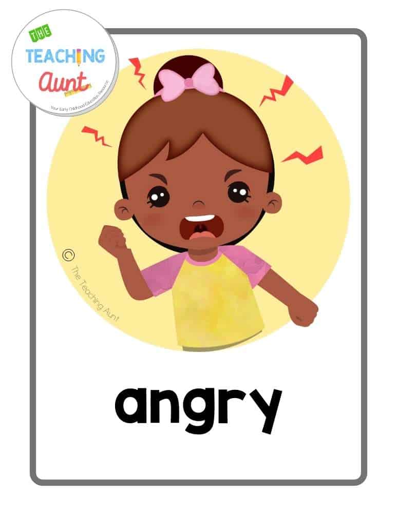 angry emotion word flashcard