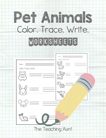 Pet Animals Tracing Worksheets PDF