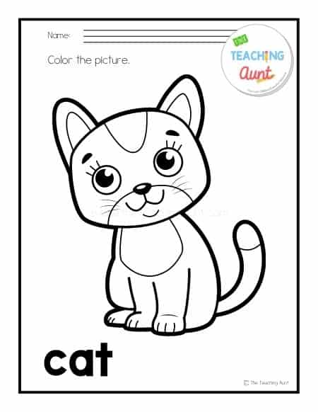 cat Free Pet Animals Coloring Pages