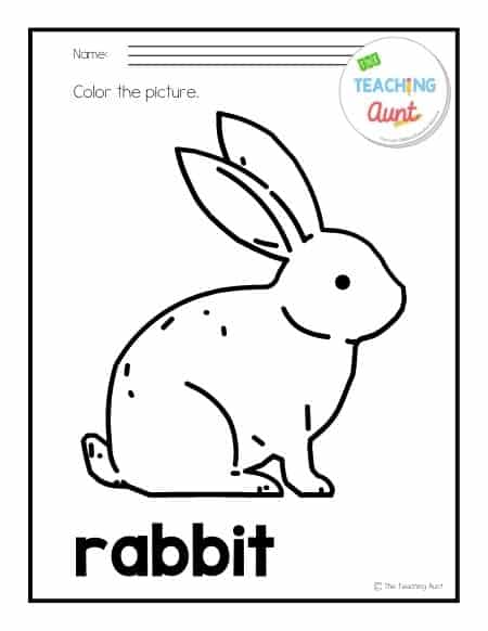 rabbit Free Pet Animals Coloring Pages