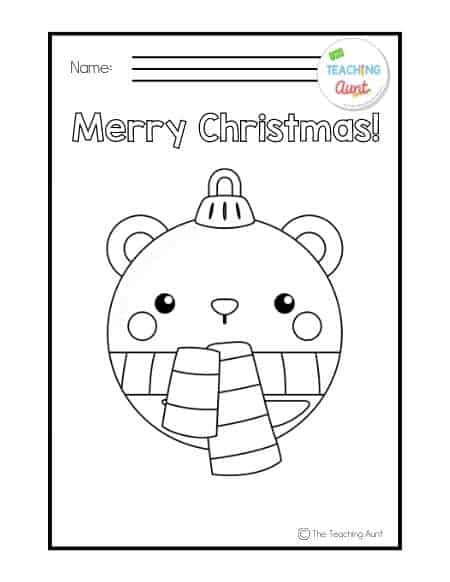 snow bear Christmas Coloring Pages PDF