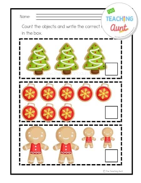 page 2 Free Christmas Counting Worksheets