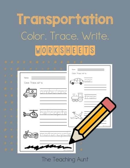 free transportation tracing worksheets pdf