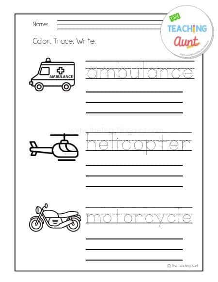 page 1 transportation tracing worksheets pdf