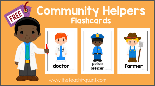 Free Community Helpers Flashcards PDF from The Teaching Aunt