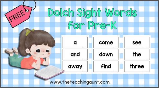 Pre-K Dolch Sight Words Free Printable