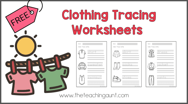 clothing tracing worksheets pdf
