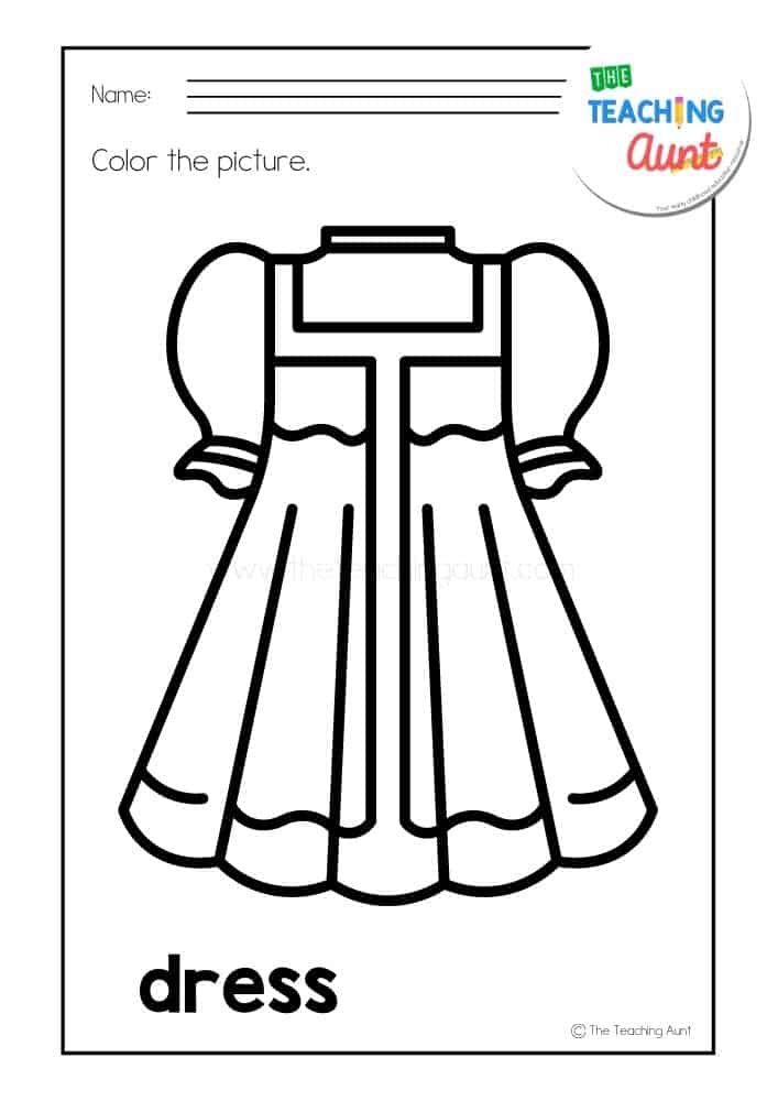 dress bw clothing coloring pages