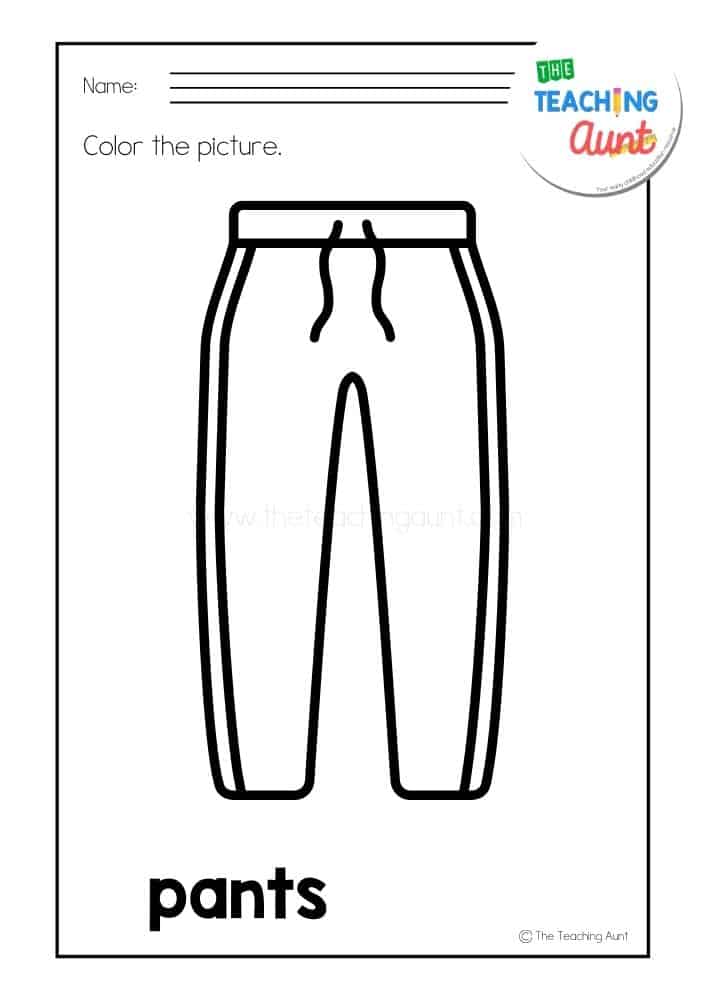 pants bw clothing coloring pages