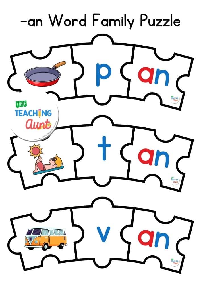 AN word family worksheets puzzle 2