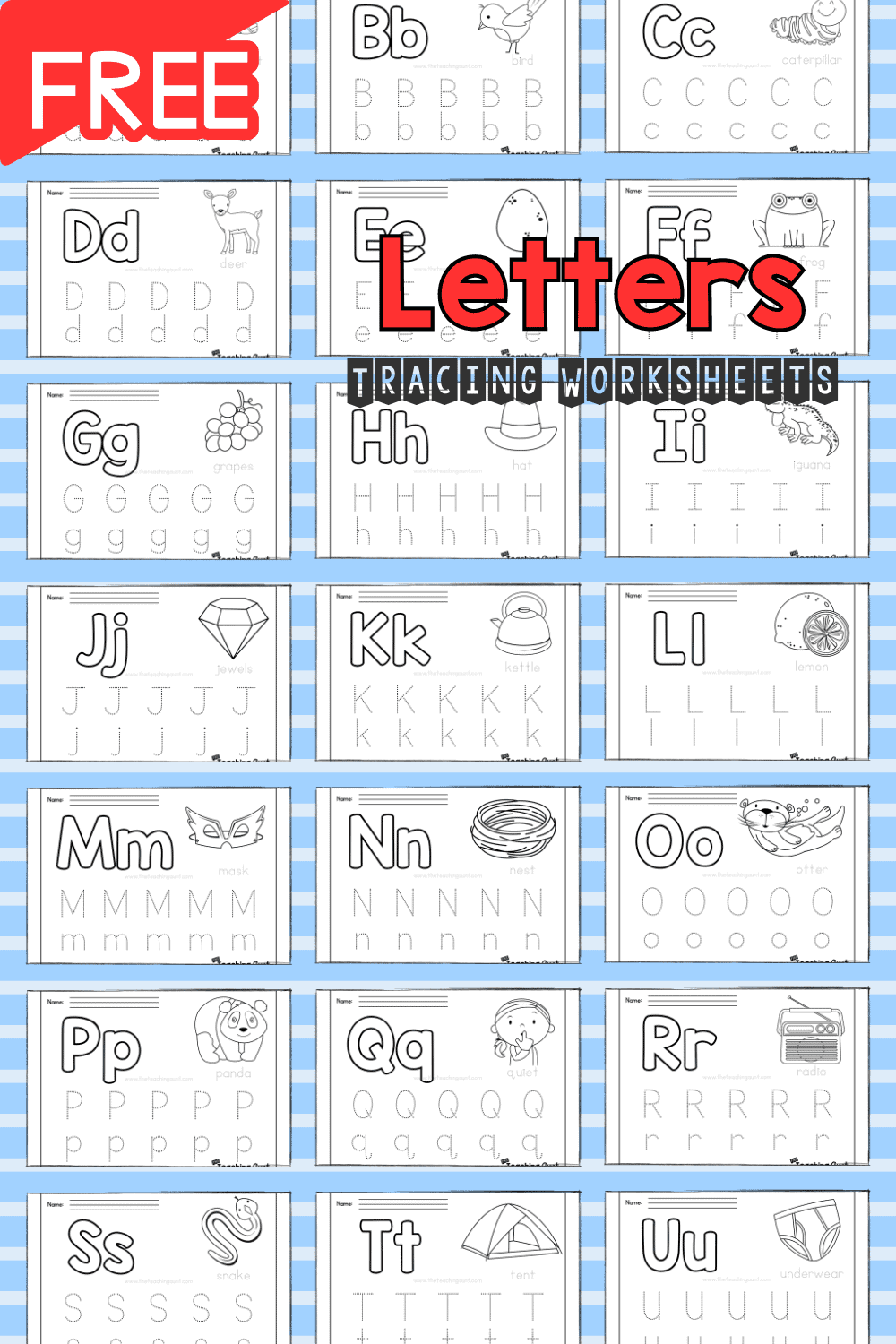 Letters Tracing Worksheets PDF
