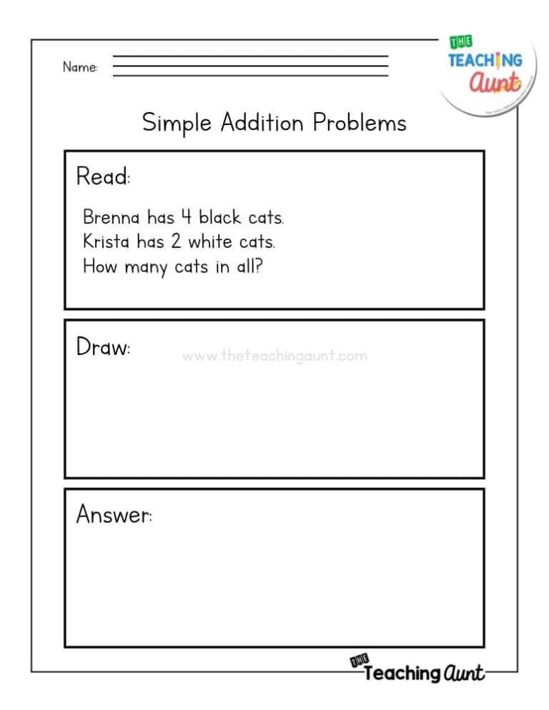 Addition Worksheets - The Teaching Aunt