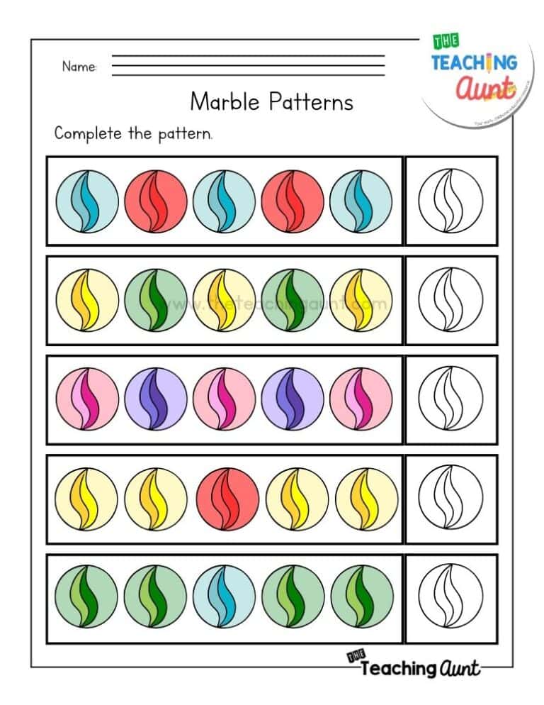 Pattern Worksheets - The Teaching Aunt