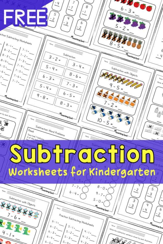 Subtraction Worksheets - The Teaching Aunt