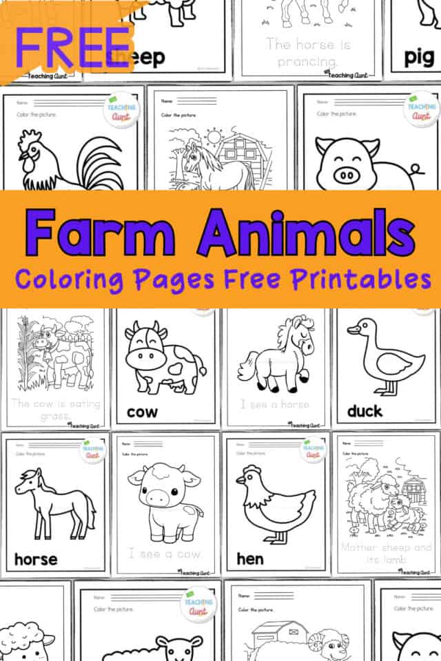 Farm Animals Coloring Pages - The Teaching Aunt