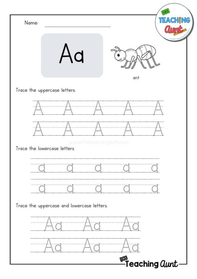 Free Alphabet Worksheets - The Teaching Aunt