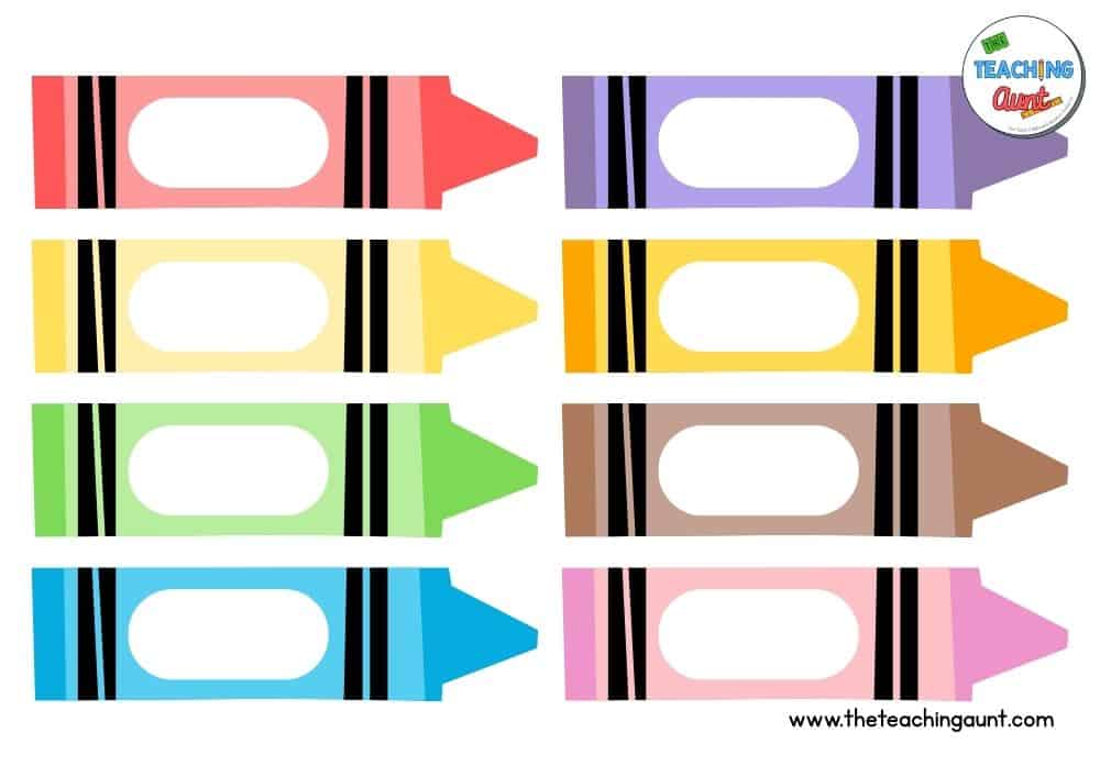 crayons school labels