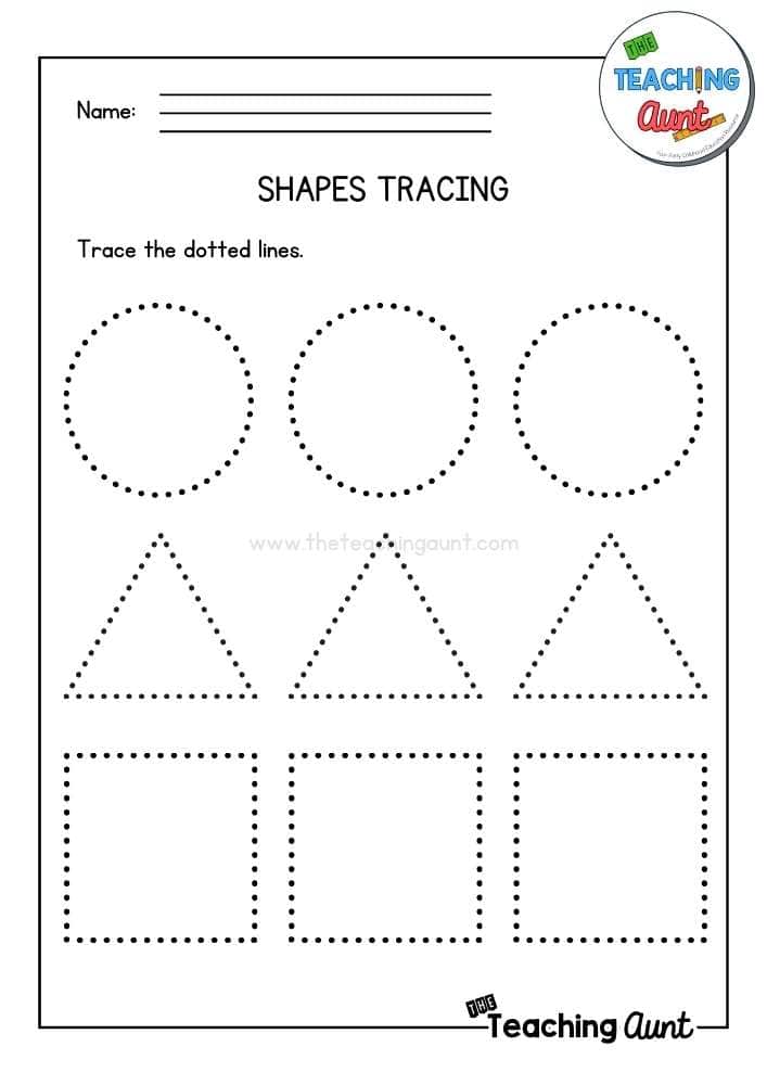Shapes Tracing Worksheet 1