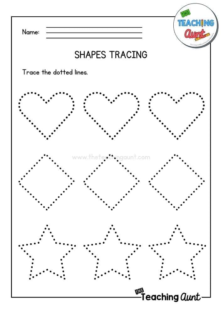 Shapes Tracing Worksheet 2