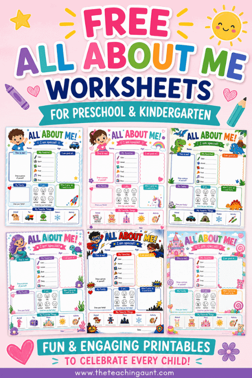 All About Me Worksheets Free