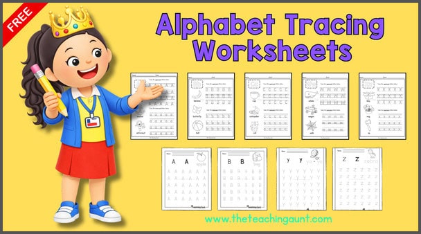 Free Alphabet Tracing Worksheets Preschool Kindergarten